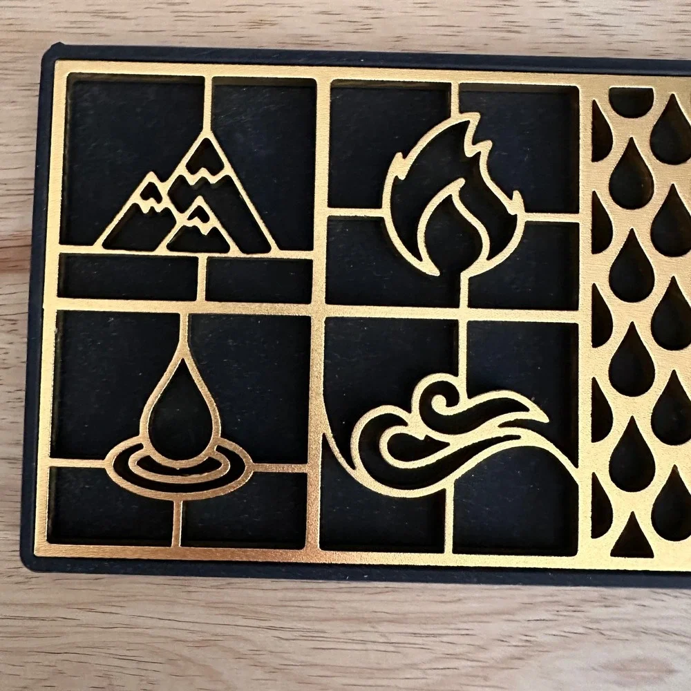 Ash Harbor Elements Ice Design Tray Earth Wind Fire Water Clear Ice‎ Stamp